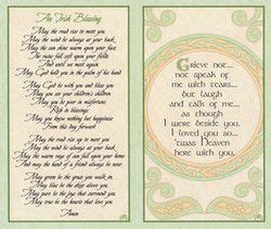 Irish Blessing Prayer Card Funeral - Blogs