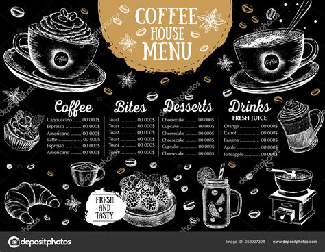 Coffee House Menu Restaurant Cafe Menu Template Design Food Flyer Stock ...