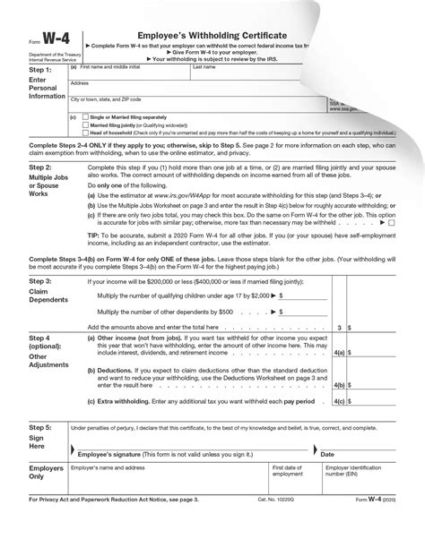 W4 Form 2023 Employee Withholding Certificate - Printable Forms Free Online