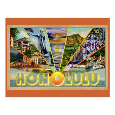 Honolulu Hawaii vintage postcard | Zazzle