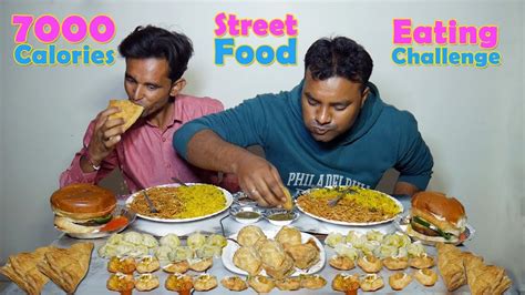 7000 Calories Food Eating Challenge | NOODLES, SAMOSA, BURGER, GOLGAPPA ...