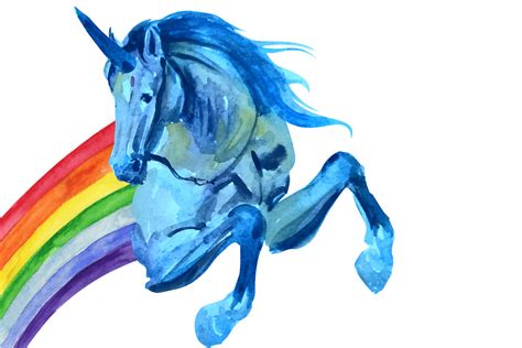 Watercolor Unicorn with Rainbow Graphic by smodgekar · Creative Fabrica