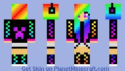 Rainbow Girl Minecraft Skin