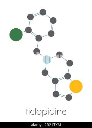 Ticlopidine antiplatelet drug molecule, illustration Stock Photo - Alamy