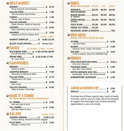 Mission BBQ Menu, Menu for Mission BBQ, Orange Park, Jacksonville ...