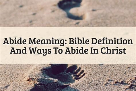 Abide Meaning Bible: How To Follow The Powerful God (2024)