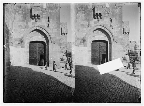 Jerusalem (El-Kouds), approach to the city. Jaffa Gate closed, showing ...