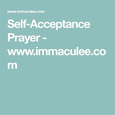 Self-Acceptance Prayer | Acceptance prayer, Prayers, Self acceptance