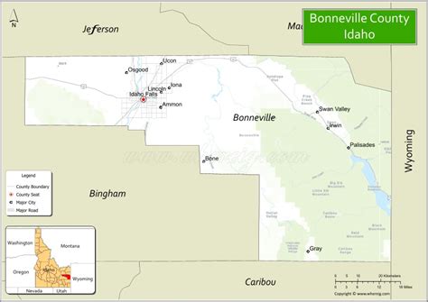 Map of Bonneville County, Idaho - Where is Located, Cities, Population ...