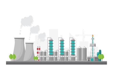 Industrial factory in a flat style.Vector and illustration of ...