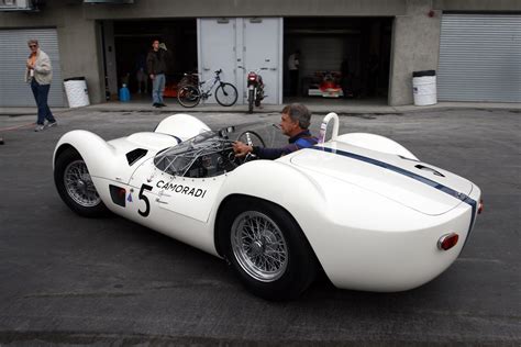 Maserati Birdcage heading for the track at the Historic Races at Laguna ...