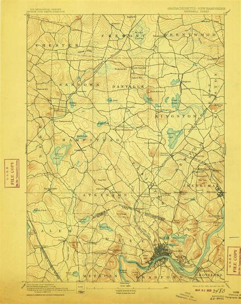 Haverhill, New Hampshire 1893 (1910) USGS Old Topo Map Reprint 15x15 MA ...