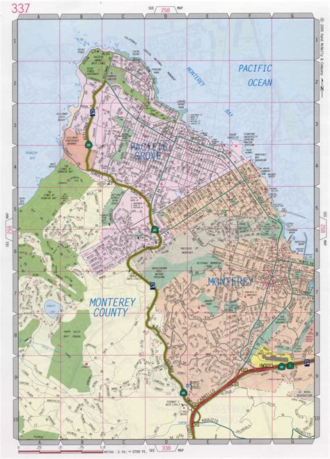 Map of Monterey city, California. Free large detailed road map Montery CA