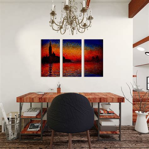 Sunset in Venice // Claude Monet - Top-Tier Triptychs - Touch of Modern