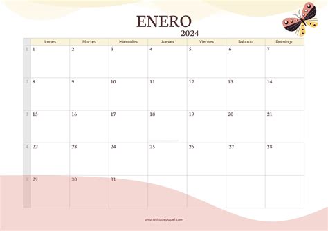 Calendario Enero 2024