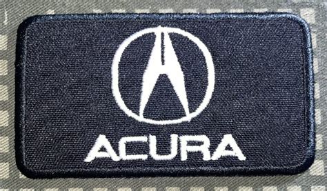 Black Acura Logo Patch Rectangle - Decal Patch - Co