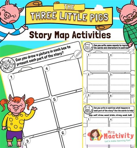 Three Little Pigs Story Map Activities | Mrs Mactivity