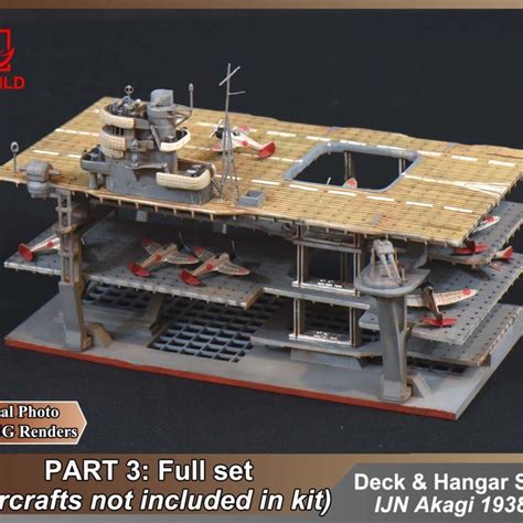 1:350 WWII Japanese Akagi Aircraft Carrier Deck & Hangar Cutaway Model ...