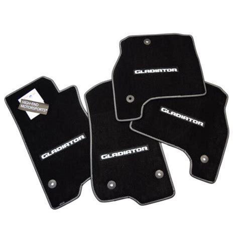 Floor Mats 2020 - 2023 Jeep GLADIATOR 4PC 4 LOGOS Black Vinyl Trim 32oz ...