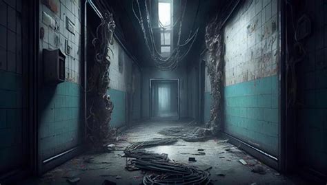 Free Vectors | Horror game background_decayed hospital corridor