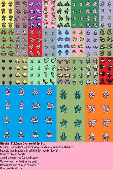 Hgss Hisuian Pokemon Overworld Sprites Shiny by lasse00 on DeviantArt