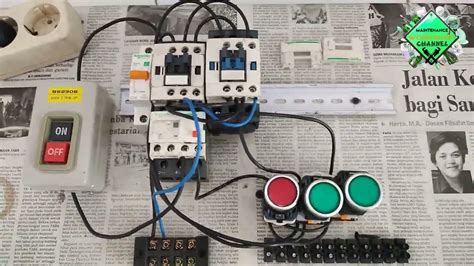rangkaian forward reverse bolak balik motor listrik 3 phase (fase ...