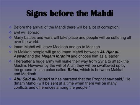 Imam Mahdi Signs Of Arrival