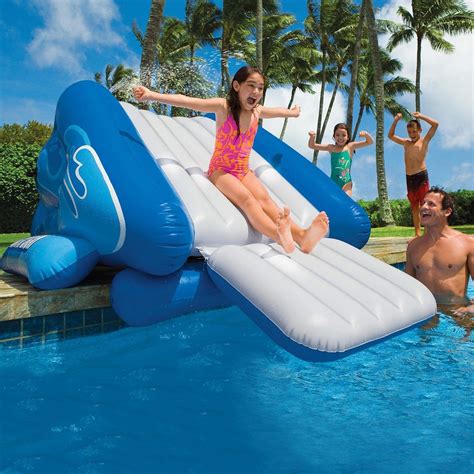 Intex Giant Inflatable Water Slide | Water slides, Pool water slide ...