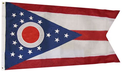 3x5 State of Ohio OH 3'x5' Premium Double Sided 210D Nylon Embroidered ...