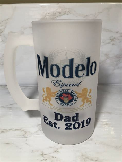 Custom Personalized Beer Stein. Modelo. Frosted Glass Beer | Etsy