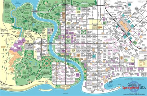 Mapa del Springfield de los Simpson (2001) - Mapas Milhaud