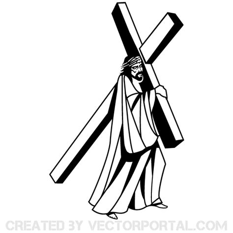 Jesus Christ Carrying the Cross | Download Free Vector Art | Free-Vectors