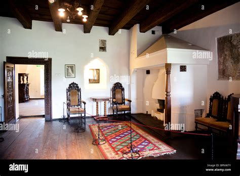 Interior of the Bran Castle in Romania Stock Photo - Alamy