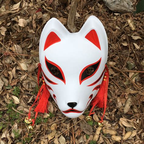 Hand Painted Updated Anbu , Japanese Kitsune Fox Full Face Thick PVC ...