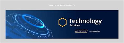 Free Vector | Gradient texture technology twitch banner