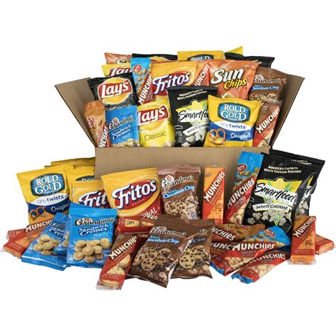 Sweet & Salty Snacks Variety Box, Crackers, Chips & Nuts, 50 Ct ...