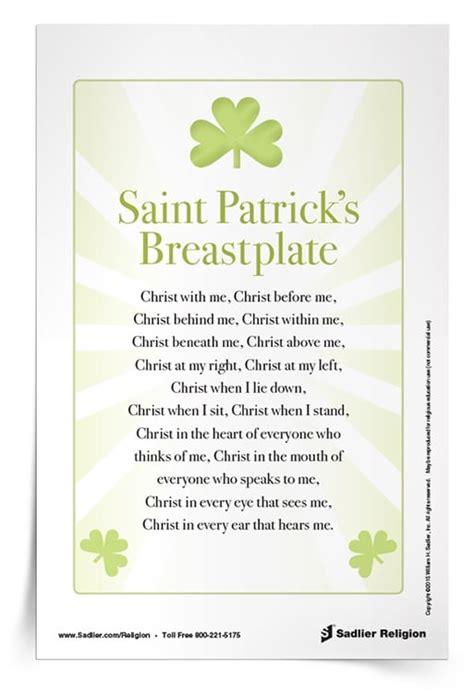 Saint Patrick’s Breastplate Prayer Card | Download | Sadlier Religion