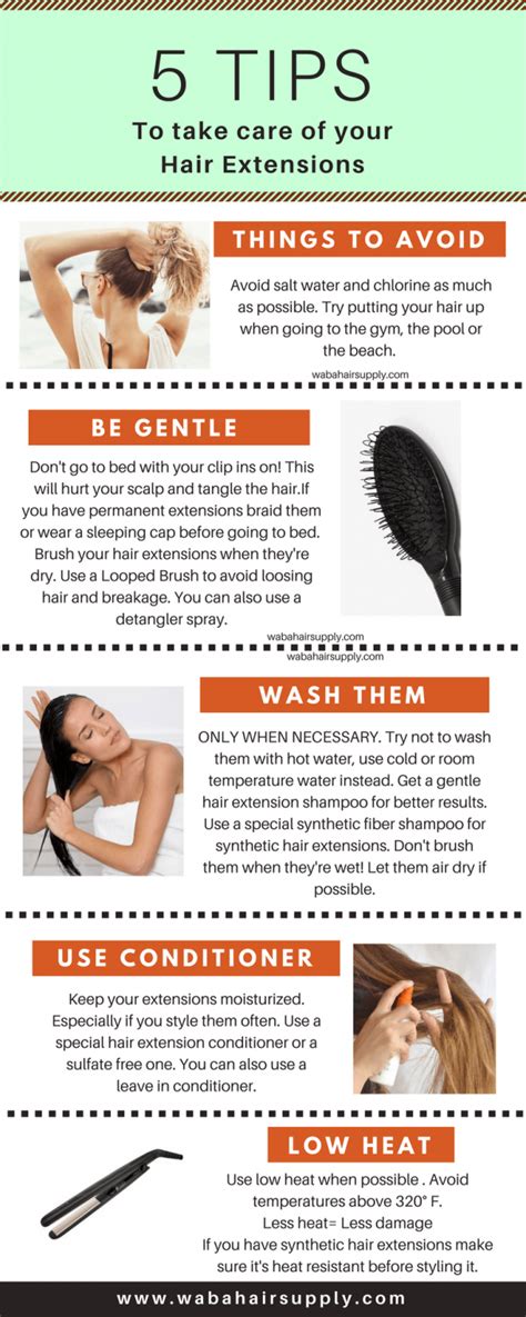 5 Tips For Hair Extension Care - 42 Hair Care Infographics