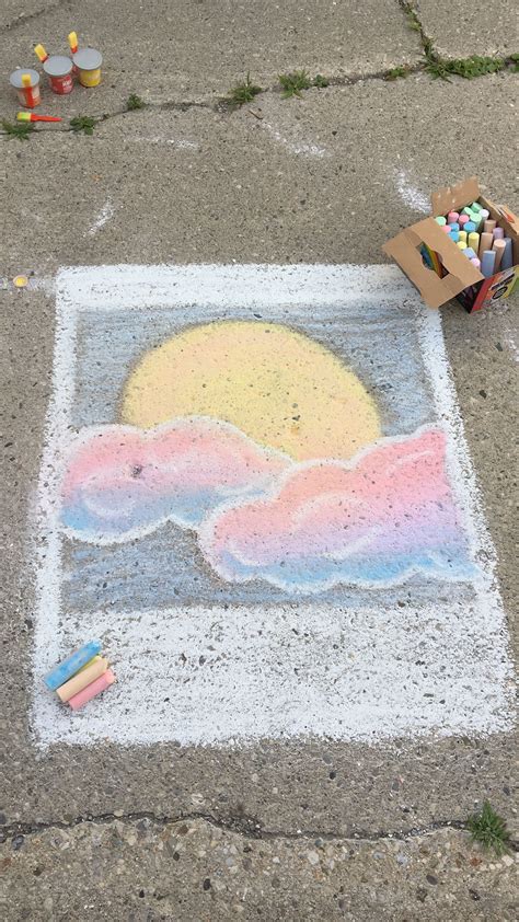 Easy Chalk Art Sunset