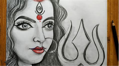 How To Draw Maa Durga Face Step By Step - Durga Maa Navaratri ...