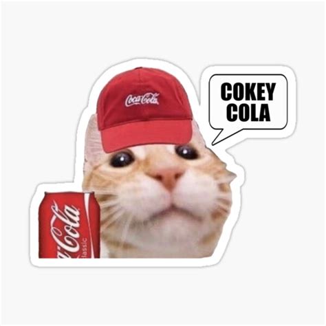 "Cokey Cola Cute Cat Meme Gesicht Fanter" Sticker von DomHelic | Redbubble