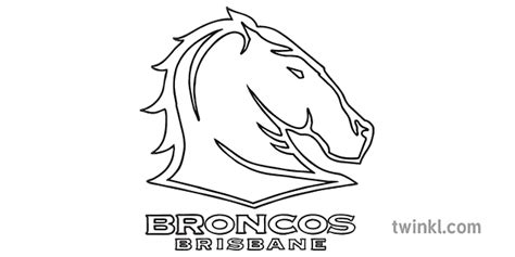 Brisbane Broncos National Rugby League Team Logo Sports Australia KS1 Black