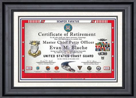 Retirement or Service certificates for Coast Guard by KhakiPublishing ...