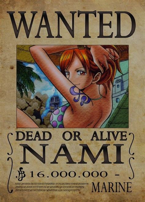 23+ One Piece Nami Bounty Poster | AizanAfsheen