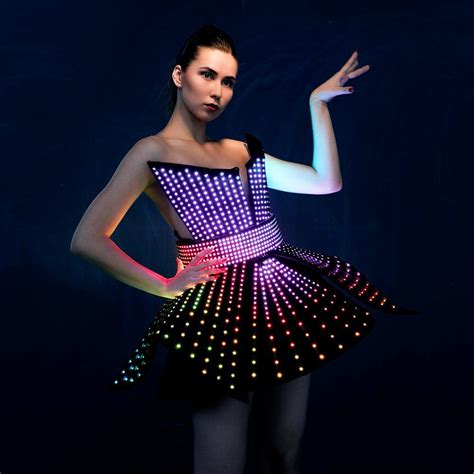 Rave LED light up rainbow dress outfit / fashion festival | Etsy ...