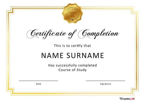 40 Fantastic Certificate Of Completion Templates [Word With 5Th Grade ...