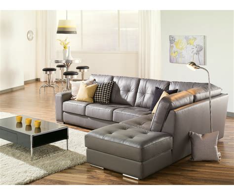 Living Room With Grey Leather Sectional | Bryont Blog