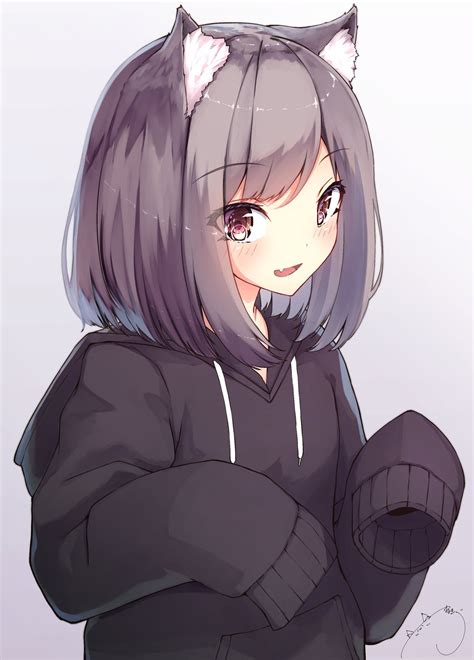 Wearing oversized hoodie [Original] : awwnime | Dessin kawaii, Dessin ...