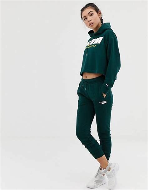 Puma Training Joggers In Green | Tracksuit women, Tracksuit, Trendy ...