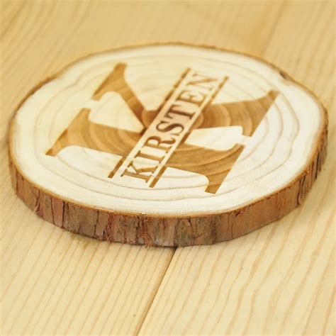 Personalized Coasters, Wood Slice Coasters, Rustic Wood Ornament ...